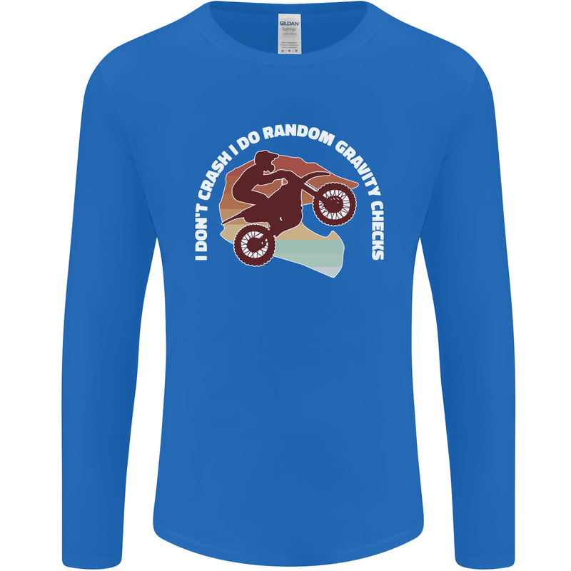 Funny Motocross Scrambling Dirt Bike Motorbike Mens Long Sleeve T-Shirt Royal Blue