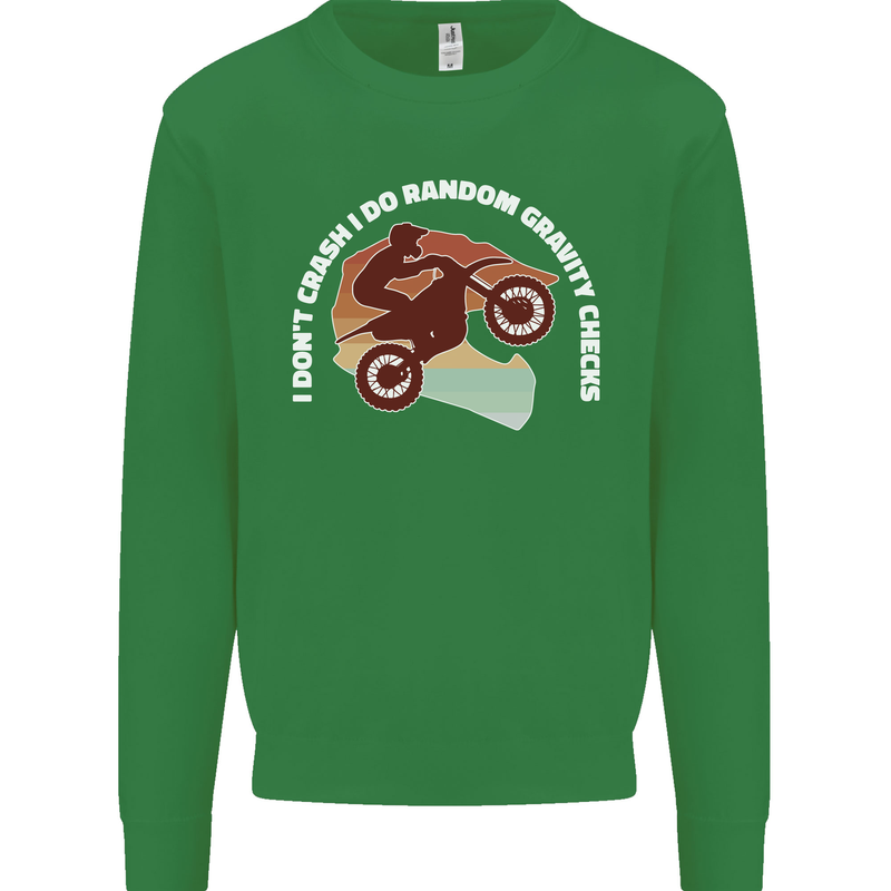 Funny Motocross Scrambling Dirt Bike Motorbike Mens Sweatshirt Jumper Irish Green
