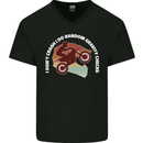 Funny Motocross Scrambling Dirt Bike Motorbike Mens V-Neck Cotton T-Shirt Black