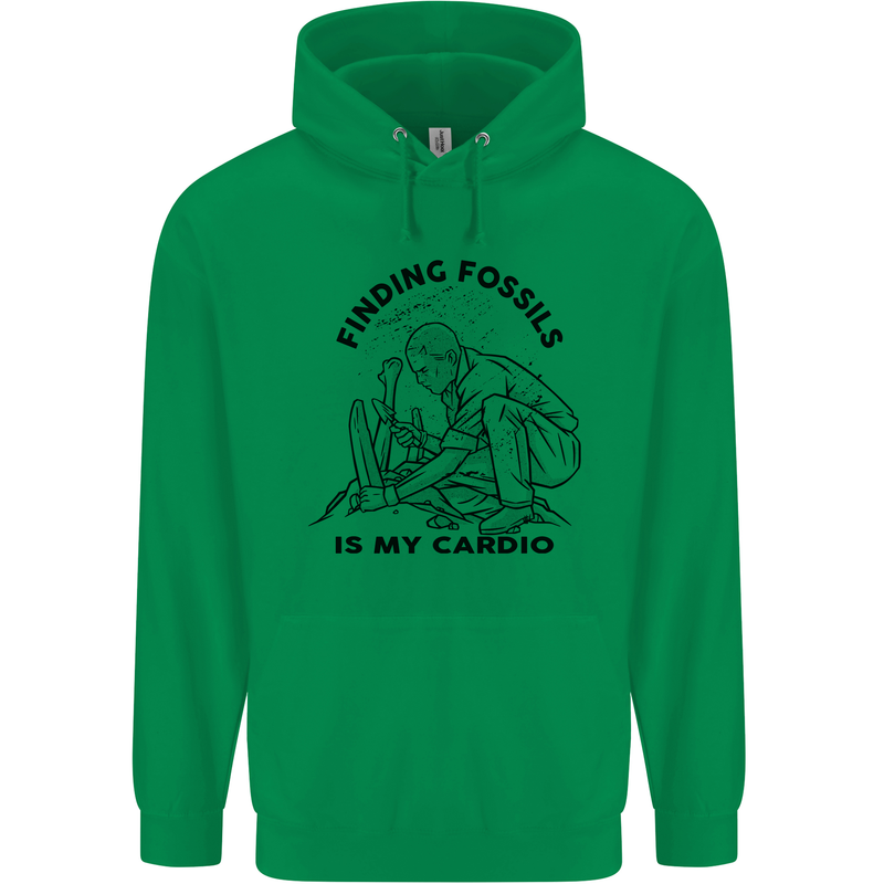 Funny Palaeontology Finding Fossils is My Cardio Childrens Kids Hoodie Irish Green