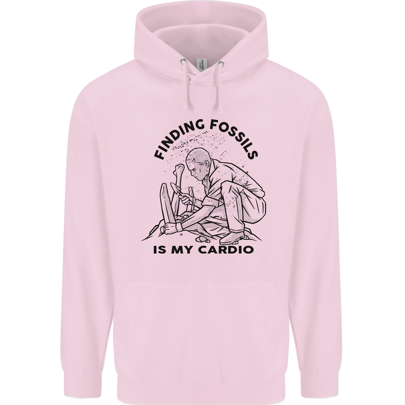 Funny Palaeontology Finding Fossils is My Cardio Childrens Kids Hoodie Light Pink