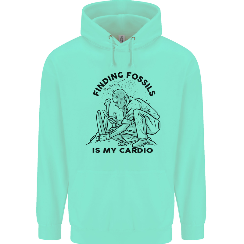 Funny Palaeontology Finding Fossils is My Cardio Childrens Kids Hoodie Peppermint