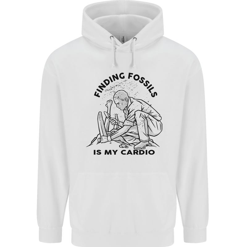 Funny Palaeontology Finding Fossils is My Cardio Childrens Kids Hoodie White
