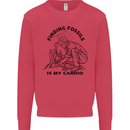 Funny Palaeontology Finding Fossils is My Cardio Kids Sweatshirt Jumper Heliconia