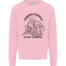 Funny Palaeontology Finding Fossils is My Cardio Kids Sweatshirt Jumper Light Pink