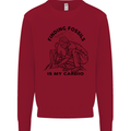 Funny Palaeontology Finding Fossils is My Cardio Kids Sweatshirt Jumper Red