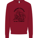 Funny Palaeontology Finding Fossils is My Cardio Kids Sweatshirt Jumper Red