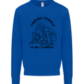Funny Palaeontology Finding Fossils is My Cardio Kids Sweatshirt Jumper Royal Blue