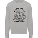 Funny Palaeontology Finding Fossils is My Cardio Kids Sweatshirt Jumper Sports Grey