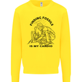 Funny Palaeontology Finding Fossils is My Cardio Kids Sweatshirt Jumper Yellow