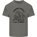 Funny Palaeontology Finding Fossils is My Cardio Kids T-Shirt Childrens Charcoal