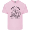 Funny Palaeontology Finding Fossils is My Cardio Kids T-Shirt Childrens Light Pink