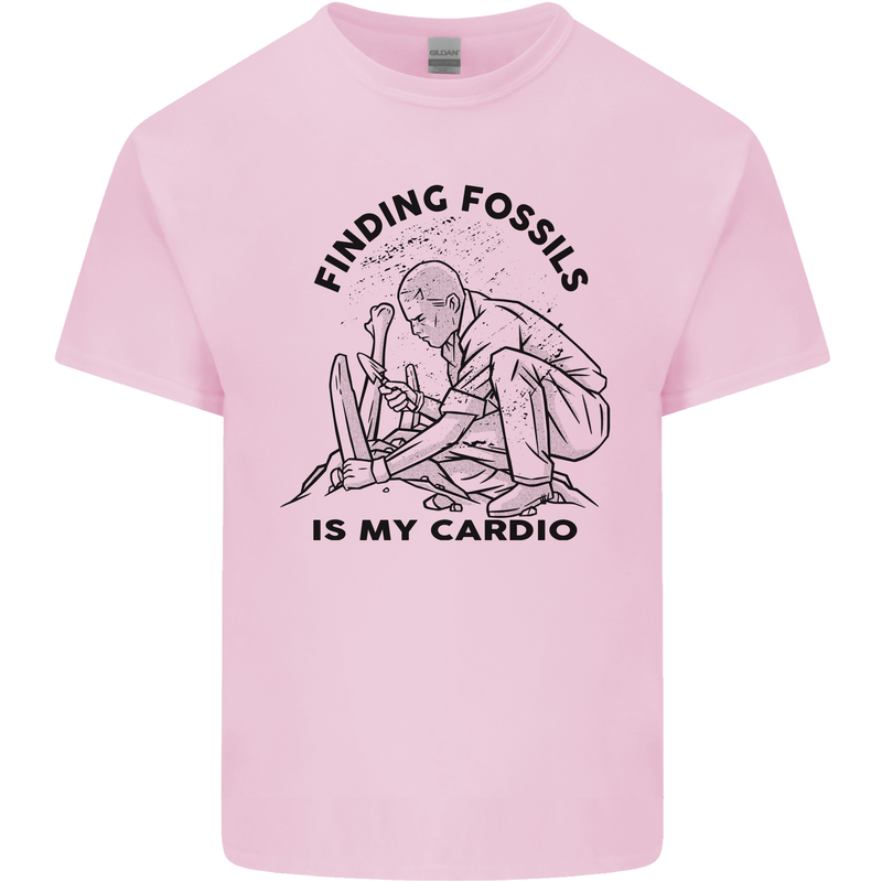 Funny Palaeontology Finding Fossils is My Cardio Kids T-Shirt Childrens Light Pink