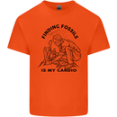 Funny Palaeontology Finding Fossils is My Cardio Kids T-Shirt Childrens Orange