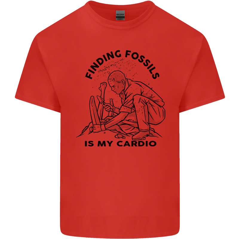 Funny Palaeontology Finding Fossils is My Cardio Kids T-Shirt Childrens Red