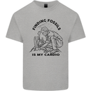 Funny Palaeontology Finding Fossils is My Cardio Kids T-Shirt Childrens Sports Grey