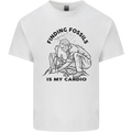Funny Palaeontology Finding Fossils is My Cardio Kids T-Shirt Childrens White