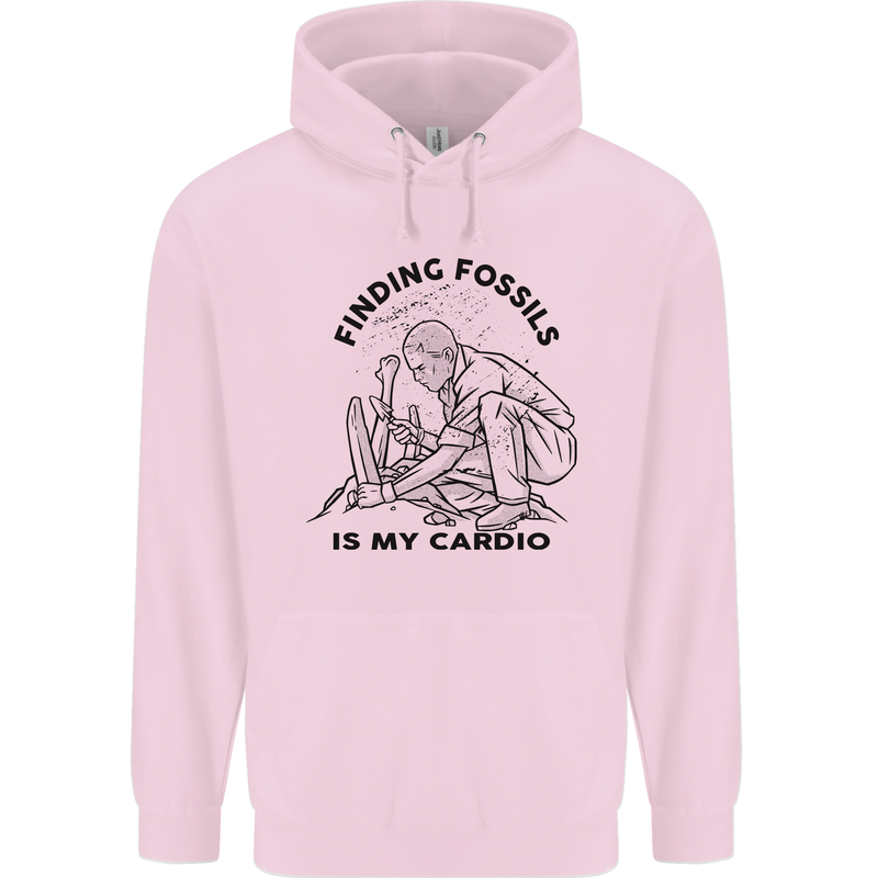 Funny Palaeontology Finding Fossils is My Cardio Mens 80% Cotton Hoodie Light Pink