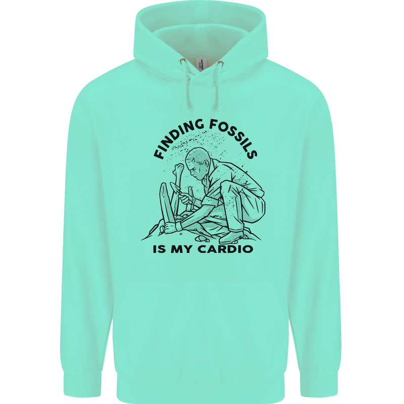Funny Palaeontology Finding Fossils is My Cardio Mens 80% Cotton Hoodie Peppermint