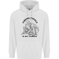 Funny Palaeontology Finding Fossils is My Cardio Mens 80% Cotton Hoodie White