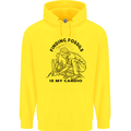 Funny Palaeontology Finding Fossils is My Cardio Mens 80% Cotton Hoodie Yellow