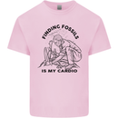 Funny Palaeontology Finding Fossils is My Cardio Mens Cotton T-Shirt Tee Top Light Pink