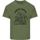 Funny Palaeontology Finding Fossils is My Cardio Mens Cotton T-Shirt Tee Top Military Green