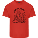Funny Palaeontology Finding Fossils is My Cardio Mens Cotton T-Shirt Tee Top Red