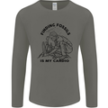 Funny Palaeontology Finding Fossils is My Cardio Mens Long Sleeve T-Shirt Charcoal