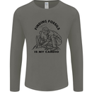 Funny Palaeontology Finding Fossils is My Cardio Mens Long Sleeve T-Shirt Charcoal