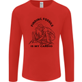Funny Palaeontology Finding Fossils is My Cardio Mens Long Sleeve T-Shirt Red