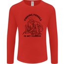 Funny Palaeontology Finding Fossils is My Cardio Mens Long Sleeve T-Shirt Red