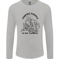 Funny Palaeontology Finding Fossils is My Cardio Mens Long Sleeve T-Shirt Sports Grey
