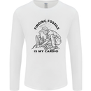 Funny Palaeontology Finding Fossils is My Cardio Mens Long Sleeve T-Shirt White