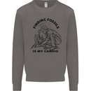 Funny Palaeontology Finding Fossils is My Cardio Mens Sweatshirt Jumper Charcoal