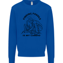 Funny Palaeontology Finding Fossils is My Cardio Mens Sweatshirt Jumper Royal Blue