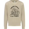 Funny Palaeontology Finding Fossils is My Cardio Mens Sweatshirt Jumper Sand