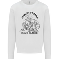 Funny Palaeontology Finding Fossils is My Cardio Mens Sweatshirt Jumper White
