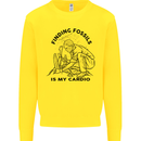 Funny Palaeontology Finding Fossils is My Cardio Mens Sweatshirt Jumper Yellow