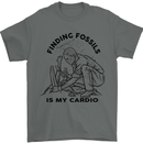 Funny Palaeontology Finding Fossils is My Cardio Mens T-Shirt 100% Cotton Charcoal