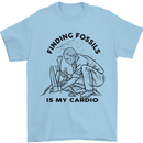 Funny Palaeontology Finding Fossils is My Cardio Mens T-Shirt 100% Cotton Light Blue