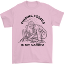 Funny Palaeontology Finding Fossils is My Cardio Mens T-Shirt 100% Cotton Light Pink