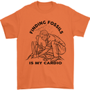 Funny Palaeontology Finding Fossils is My Cardio Mens T-Shirt 100% Cotton Orange