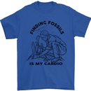 Funny Palaeontology Finding Fossils is My Cardio Mens T-Shirt 100% Cotton Royal Blue