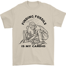 Funny Palaeontology Finding Fossils is My Cardio Mens T-Shirt 100% Cotton Sand