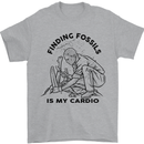 Funny Palaeontology Finding Fossils is My Cardio Mens T-Shirt 100% Cotton Sports Grey