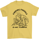 Funny Palaeontology Finding Fossils is My Cardio Mens T-Shirt 100% Cotton Yellow