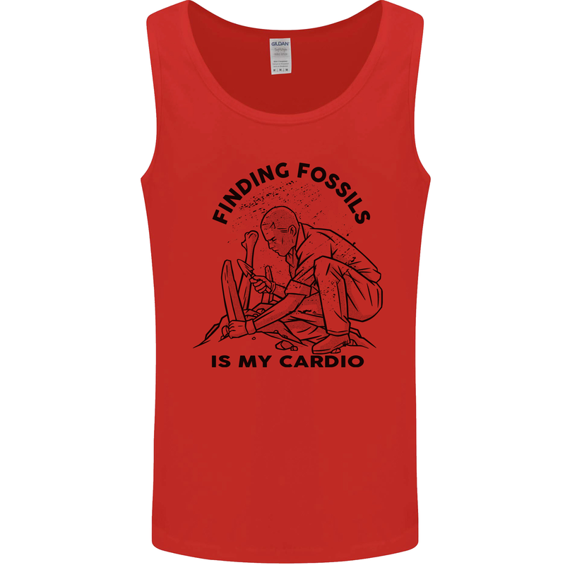 Funny Palaeontology Finding Fossils is My Cardio Mens Vest Tank Top Red