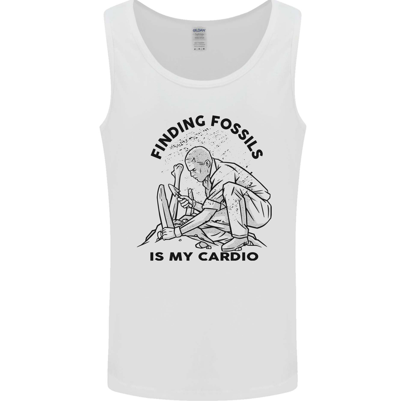 Funny Palaeontology Finding Fossils is My Cardio Mens Vest Tank Top White