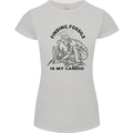 Funny Palaeontology Finding Fossils is My Cardio Womens Petite Cut T-Shirt Sports Grey